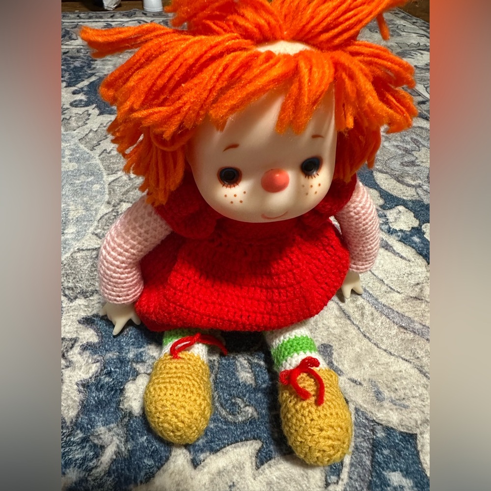 Vintage crochet watermelon doll - Picture 3 of 7